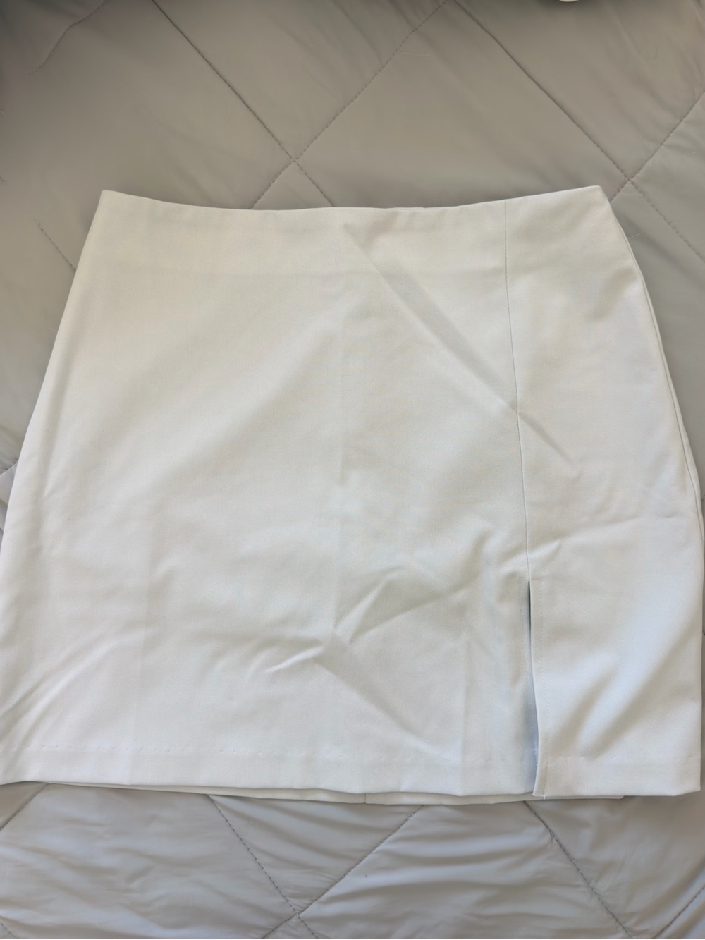 Sunday Best White Mini Skirt with Subtle Side Slit